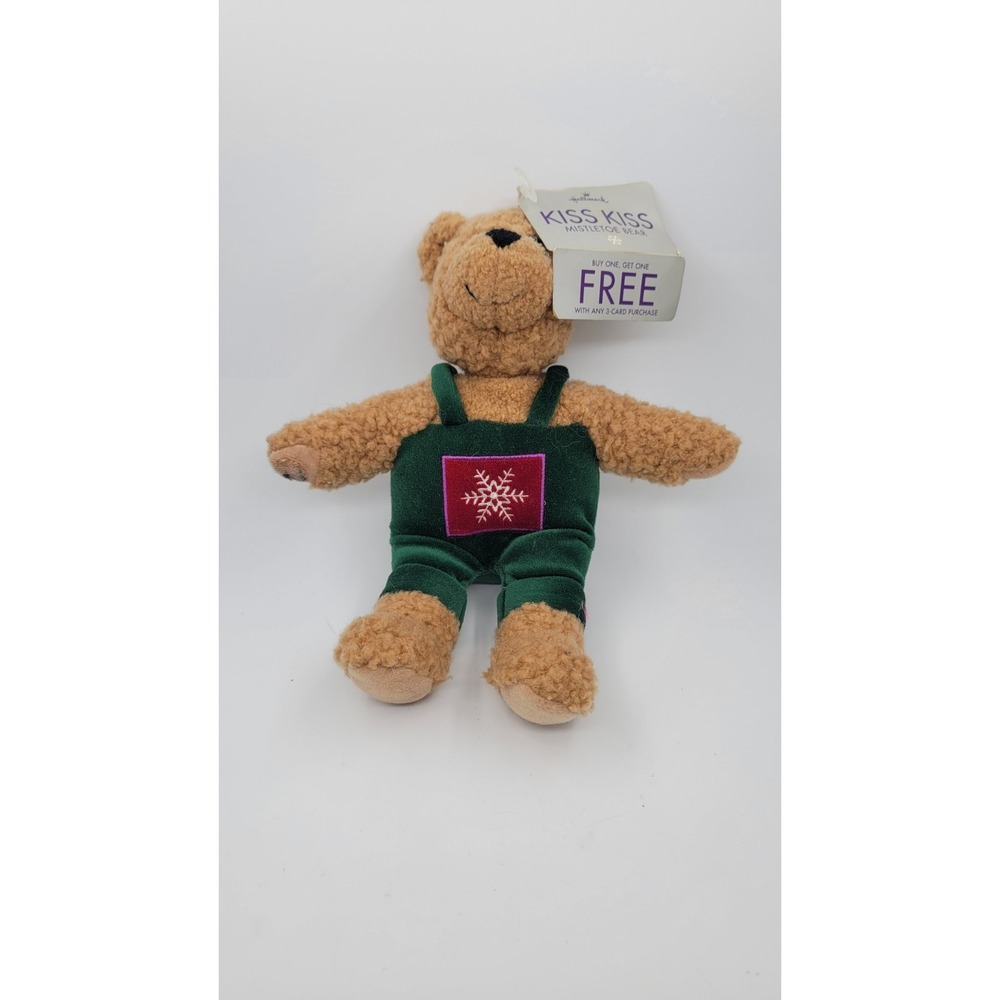 Hallmark 9.5" Kiss Kiss Mistletoe Stuffed Teddy Bear‎ NWT